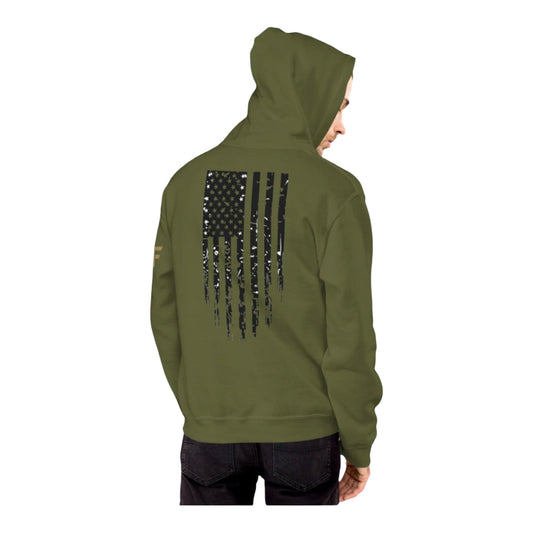 Men's Distressed American Hoodie