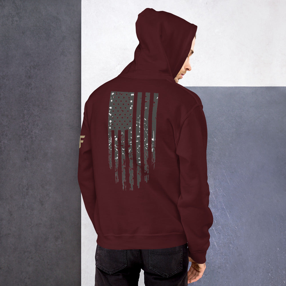 Men's Distressed American Hoodie